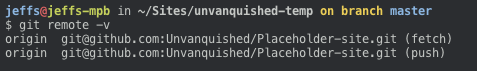 Unvanquished: git remote -v