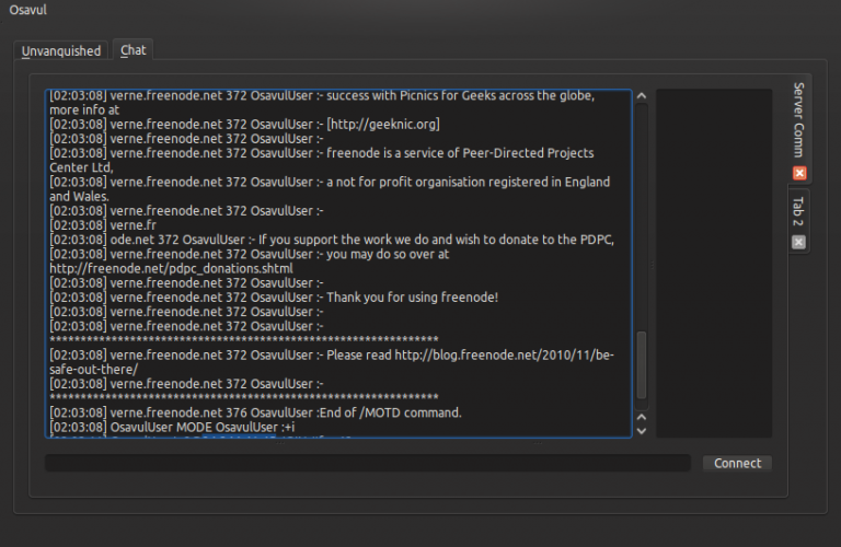 The Osavul built-in IRC client.