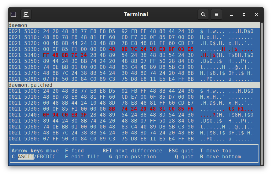 Daemon patch wizardry uncovered, reading the matrix without decoder.