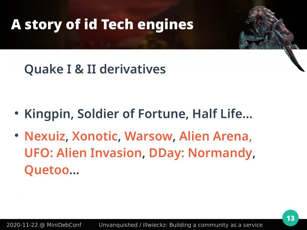 Sample of games built on Quake and Quake 2 code
