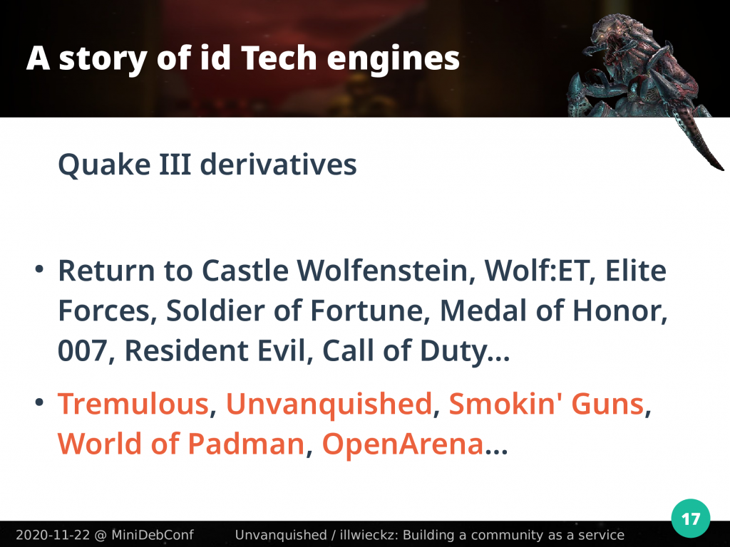 Sample of games built on Quake 3 code