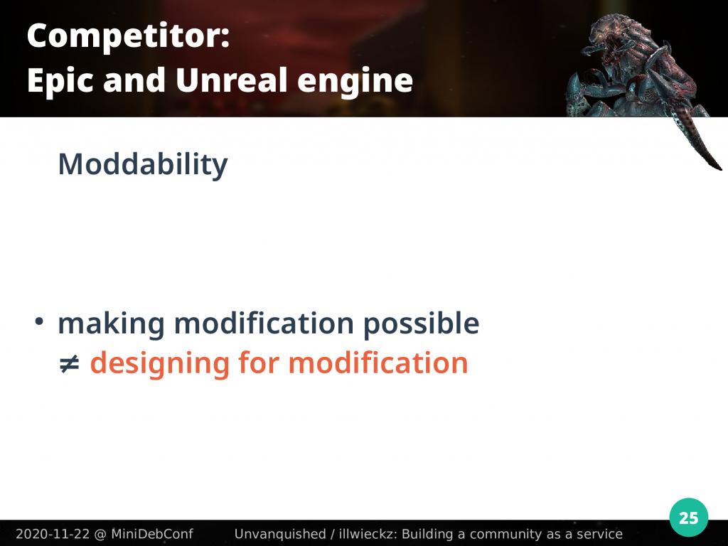 Making modification possible is different to designing for modification