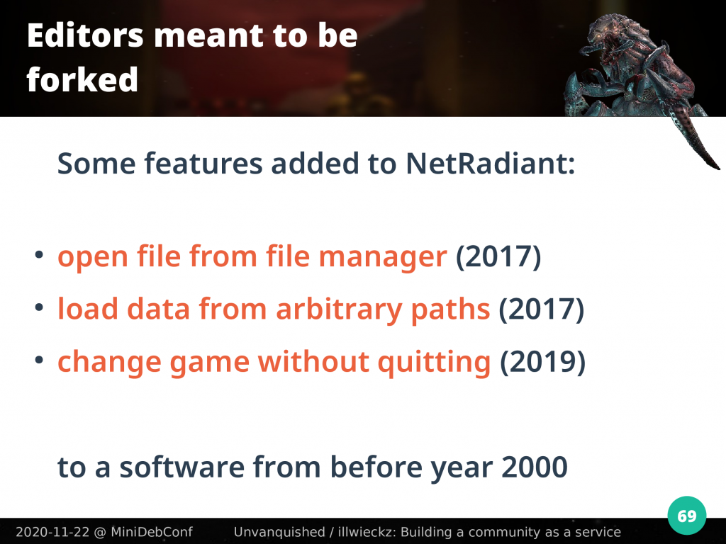 Changes dones on NetRadiant on the last three years while the software is 20 years old