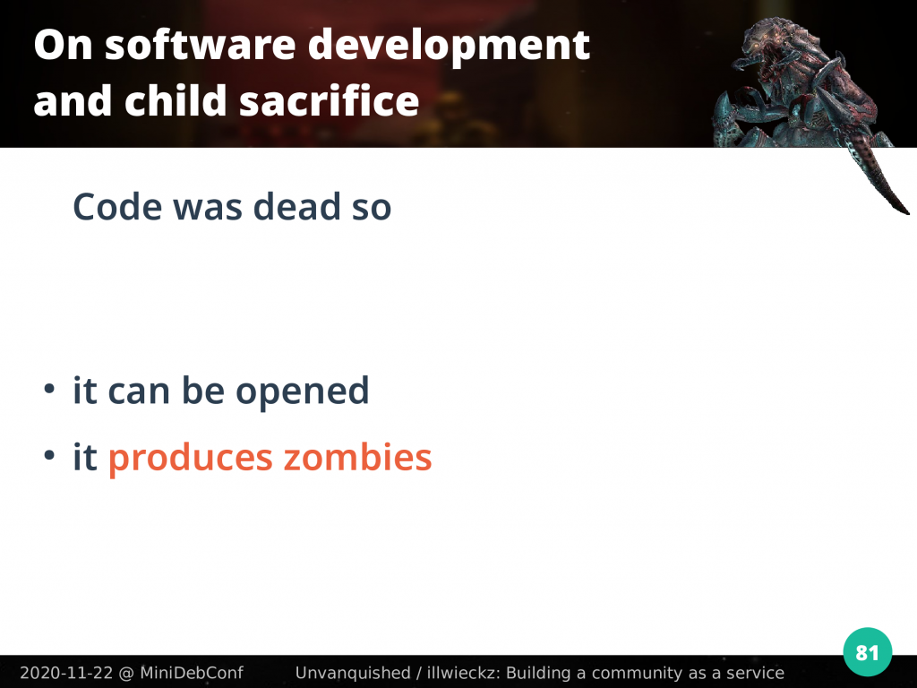 Dead code produces zombies