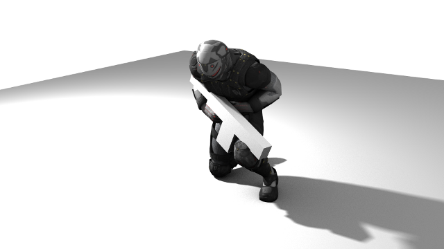 Test shot of the human death animation