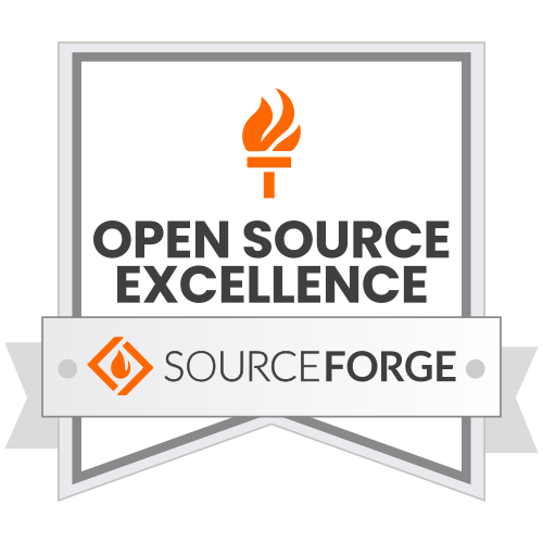 SourceForge.net Open Source Excellence badge (white)
