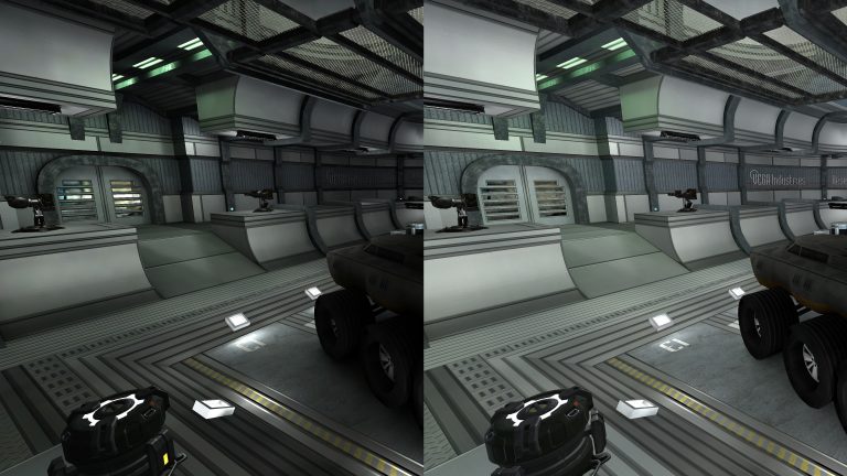 On the left: legacy naive lighting, on the right: colorspace-aware lighting.