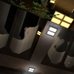 Broken deluxe map on dual-sided translucent glass in Station15.